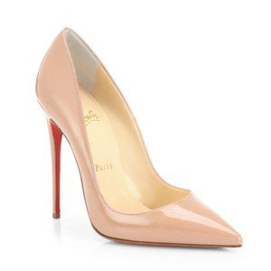 NWOB NEW $795 Authentic Christian Louboutin so kate heels size 37.5 nude